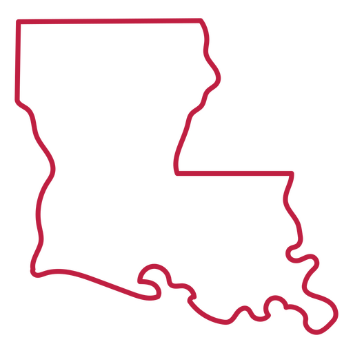Schlaganfallkarte des Bundesstaates Louisiana PNG-Design