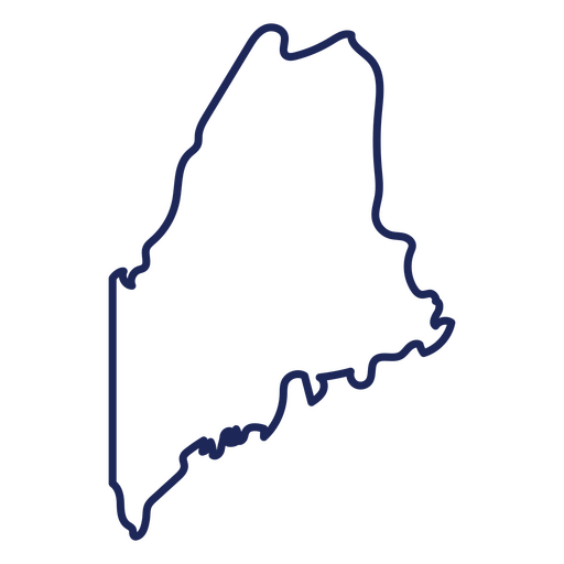 Mapa de trazos del estado de Maine Diseño PNG
