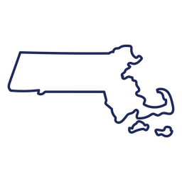 Massachusetts State Stroke Map PNG & SVG Design For T-Shirts