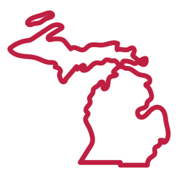 Mapa de acidente vascular cerebral do estado de Michigan Desenho PNG