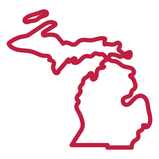 Mapa de trazos del estado de Michigan