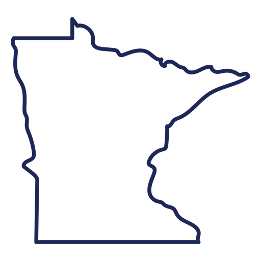 Schlaganfallkarte des Bundesstaates Minnesotta PNG-Design