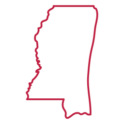 Mississippi state stroke map PNG Design Transparent PNG
