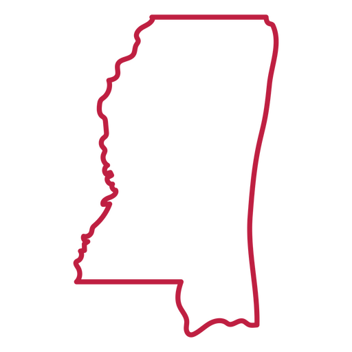 Schlaganfallkarte des Bundesstaates Mississippi PNG-Design