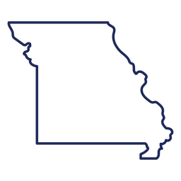 Missouri state stroke map PNG Design Transparent PNG