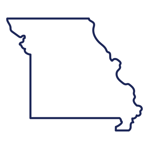 Schlaganfallkarte des Bundesstaates Missouri PNG-Design