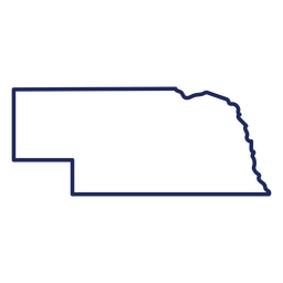 Nebraska state stroke map PNG Design