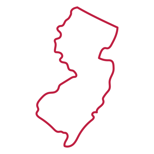 Mapa de trazos del estado de Nueva Jersey Diseño PNG