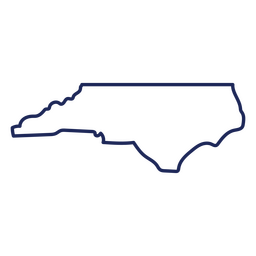 North Carolina state stroke map PNG Design Transparent PNG