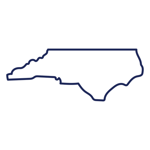 Mapa de trazos del estado de Carolina del Norte Diseño PNG