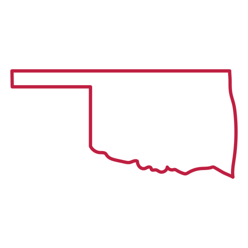 Oklahoma state stroke map PNG Design