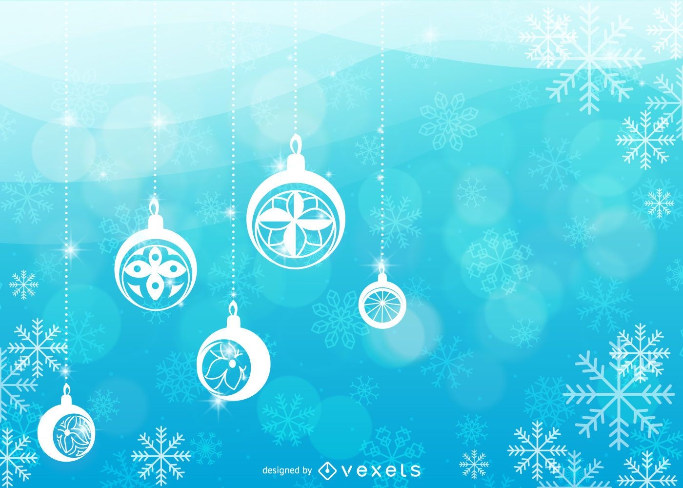 Abstract christmas background with ornament silhouettes