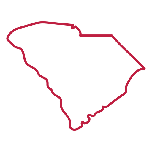 Schlaganfallkarte des Bundesstaates South Carolina PNG-Design