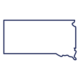 South Dakota state stroke map PNG Design Transparent PNG