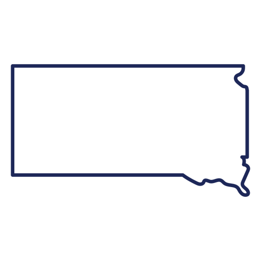 Schlaganfallkarte des Bundesstaates South Dakota PNG-Design