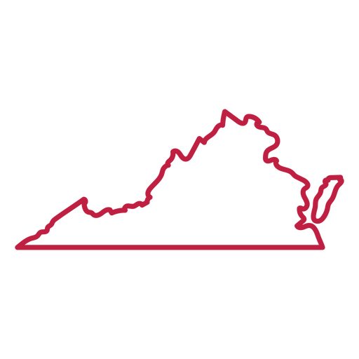 Mapa de acidente vascular cerebral do estado da Virgínia Desenho PNG