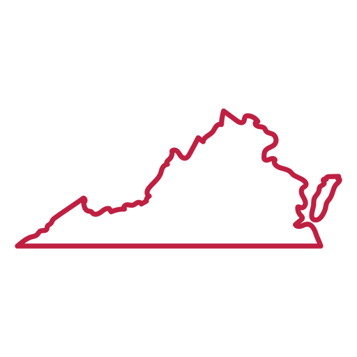 Schlaganfallkarte des Bundesstaates Virginia PNG-Design