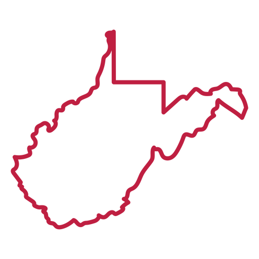 Mapa de acidente vascular cerebral do estado da Virgínia Ocidental Desenho PNG