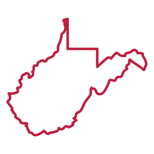 Schlaganfallkarte des Bundesstaates West Virginia PNG-Design