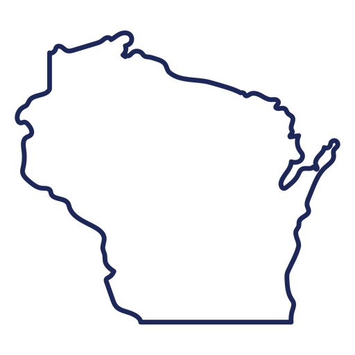 Mapa de acidente vascular cerebral do estado de Wisconsin Desenho PNG