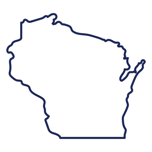 Schlaganfallkarte des Bundesstaates Wisconsin PNG-Design