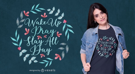 Watercolor floral quote t-shirt design