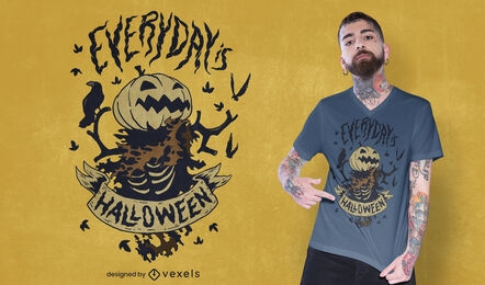 Design de camiseta do monstro do Dia das Bruxas Jack o Lantern