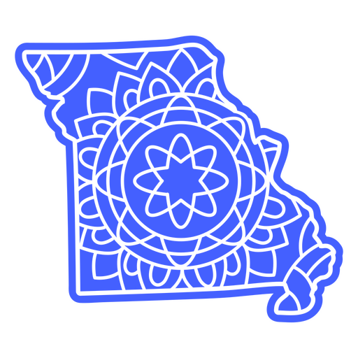 Elemento de mapa de mandala del estado de Missouri Diseño PNG
