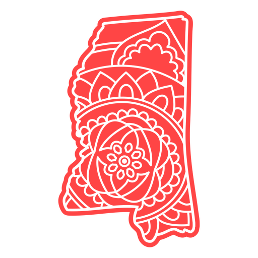 Elemento de mapa de mandala del estado de Mississippi Diseño PNG