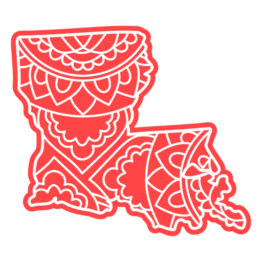 Mandala-Karte des Bundesstaates Louisiana PNG-Design