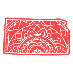 Kansas state mandala map PNG Design
