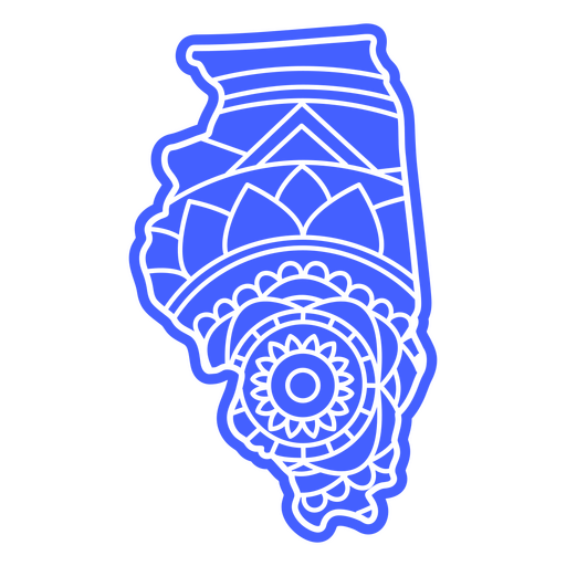 Mandala-Karte des Bundesstaates Illinois PNG-Design