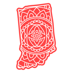 Mapa da mandala do estado de Indiana Desenho PNG