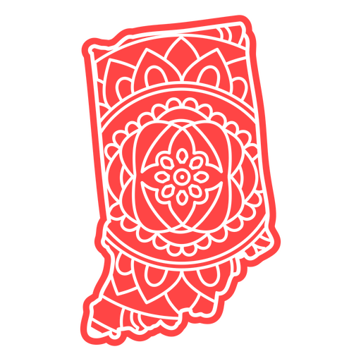 Mandala-Karte des Bundesstaates Indiana PNG-Design