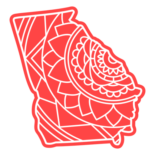 Mandala-Karte des Bundesstaates Georgia PNG-Design