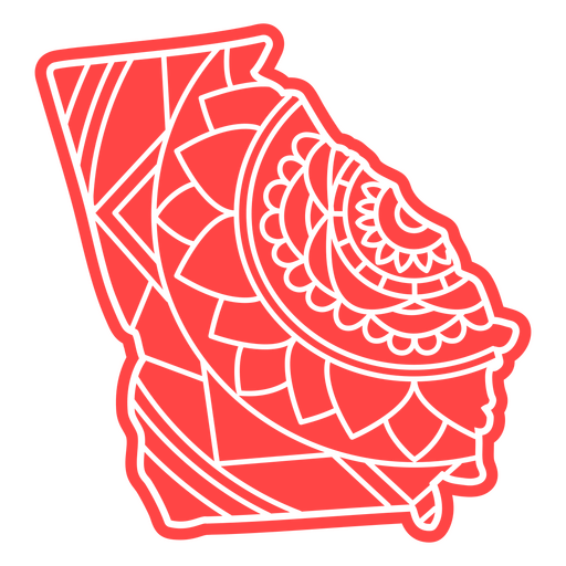 Mapa da mandala do estado da Geórgia Desenho PNG