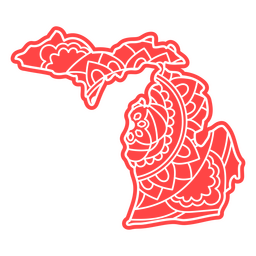 Michigan state mandala map PNG Design