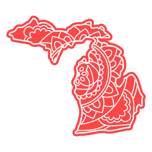 Mandala-Karte des Bundesstaates Michigan PNG-Design