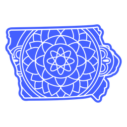 Mandala-Karte des Bundesstaates Iowa PNG-Design