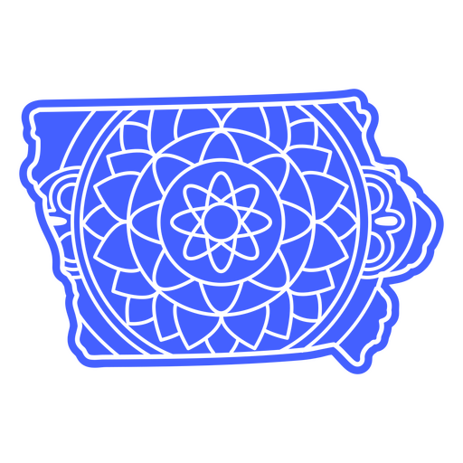 Mandala-Karte des Bundesstaates Iowa PNG-Design