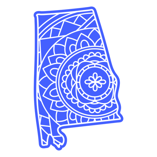Mandala-Karte des Bundesstaates Alabama PNG-Design