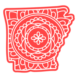 Mapa da mandala do estado de Arkansas Desenho PNG