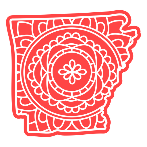 Mandala-Karte des Bundesstaates Arkansas PNG-Design