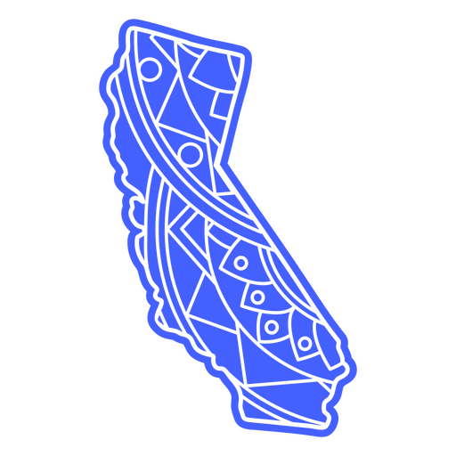 Mandala-Karte des Bundesstaates Kalifornien PNG-Design