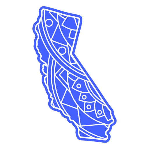 Mapa da mandala do estado da Califórnia Desenho PNG