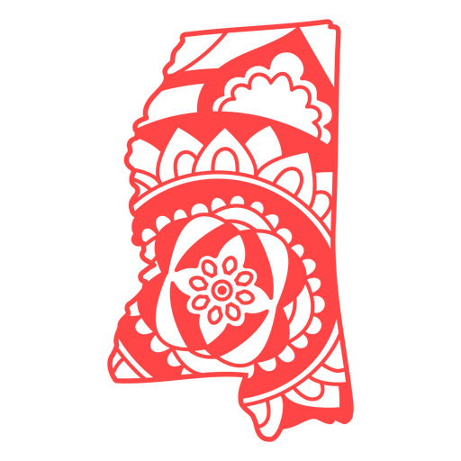 Mississippi State Mandala Kartenstrich PNG-Design