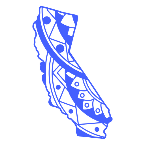 Curso de mapa de mandala do estado da Califórnia Desenho PNG