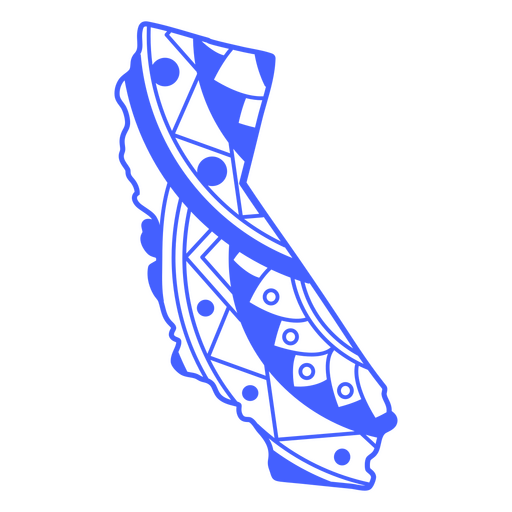 Trazo de mapa de mandala del estado de California Diseño PNG