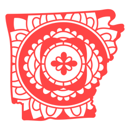 Curso de mapa de mandala do estado de Arkansas Desenho PNG
