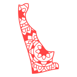 Trazo de mapa de mandala del estado de Delaware Diseño PNG